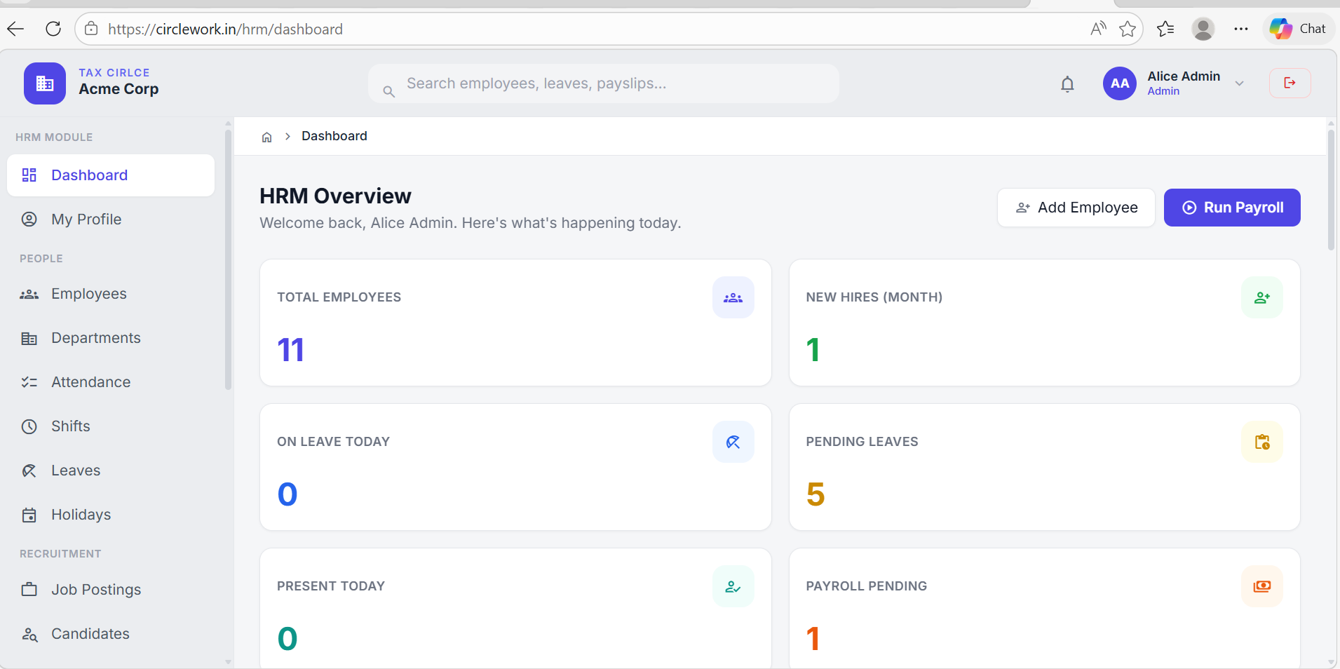 HRM Dashboard