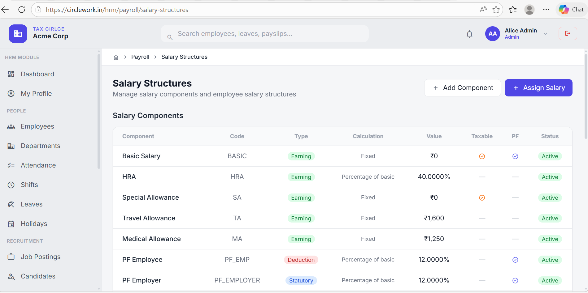 Salary Structures