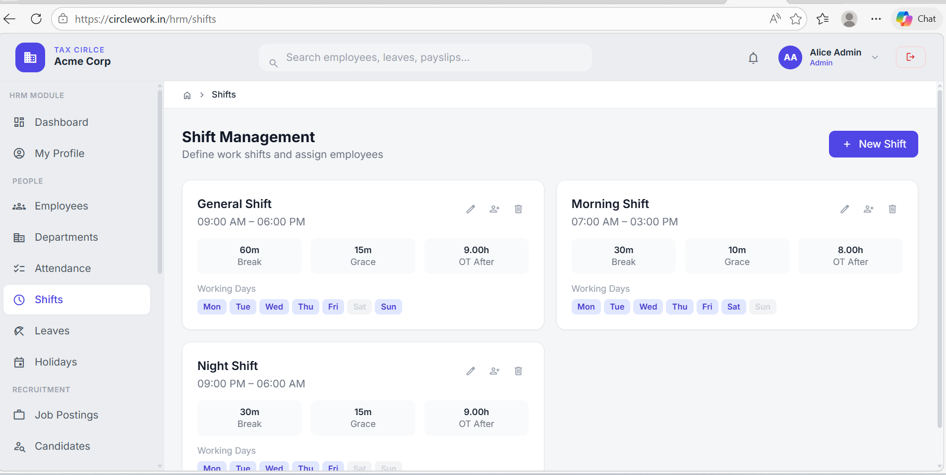 Shift Management